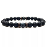 Wood and Lava Stone Essential Oil Bracelet - Gray 2