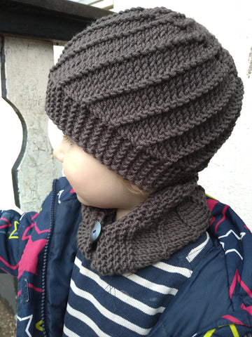 Mocca Knitted Set: Hat and Scarf