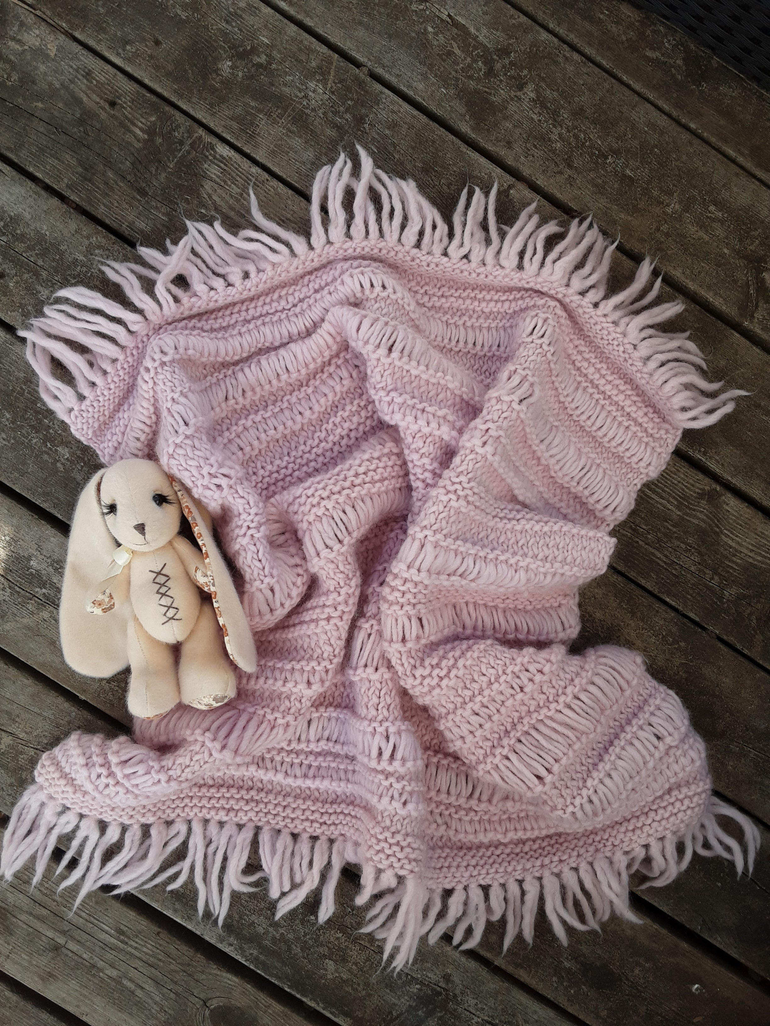 Powder Pink Baby Boho Blanket