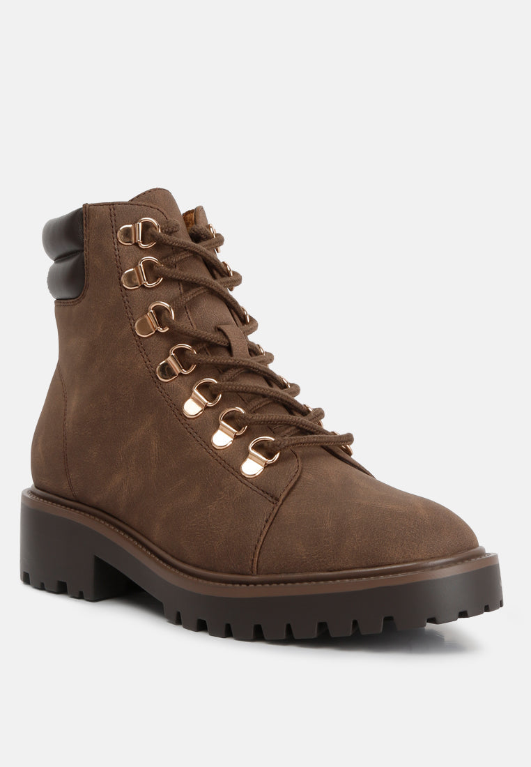 Shirly Soft Leather Lace-Up Boots