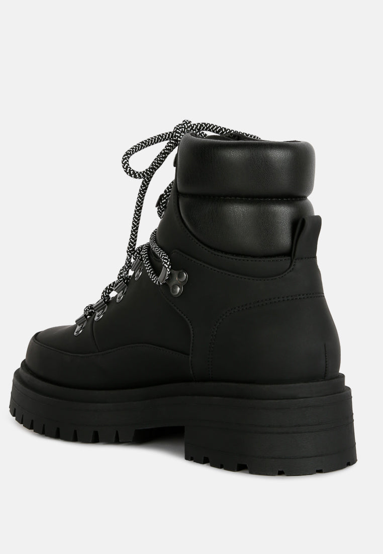 Goliath Lace Up Chunky Biker Boots