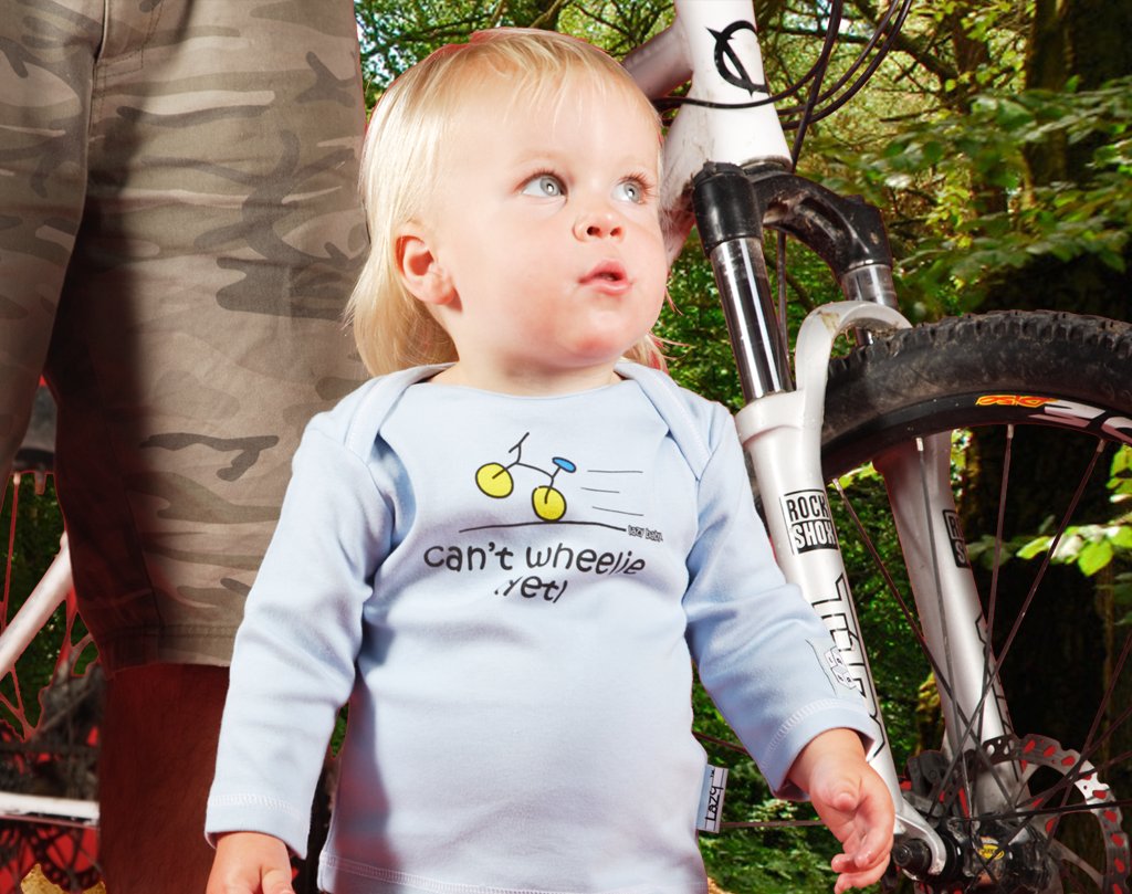 Newborn Gift for Cyclist - Can't Wheelie Yet