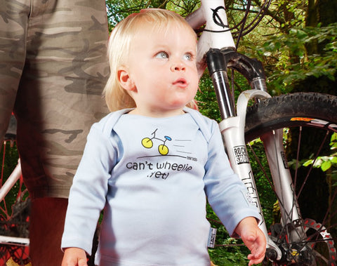 Newborn Gift for Baby Boy Cyclist - Can't Wheelie Yet