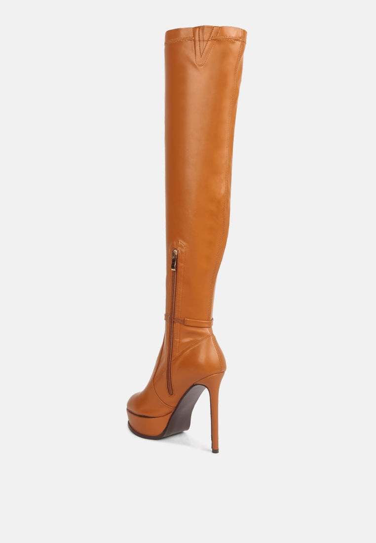 Twinkles Patent Stiletto Heeled Long Boots