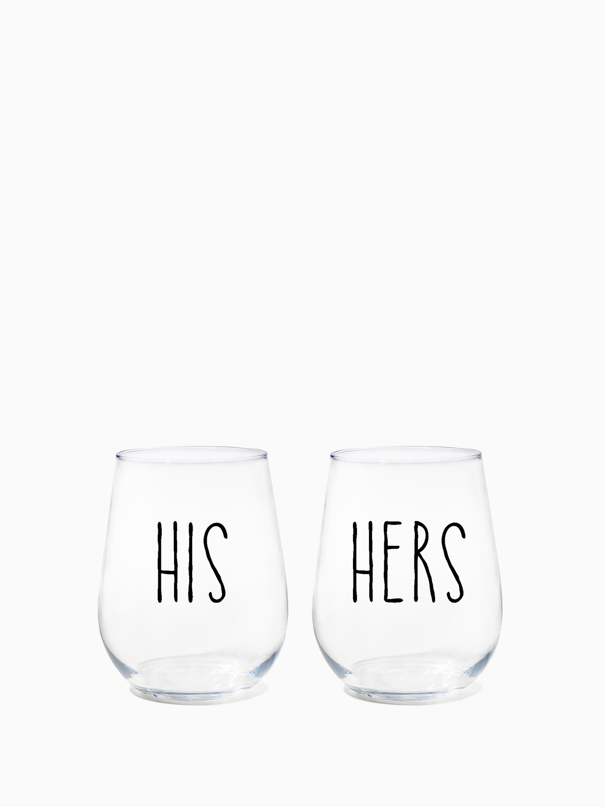 His & Hers - RESERVE 16oz Stemless Wine Tritan™ Copolyester Glass