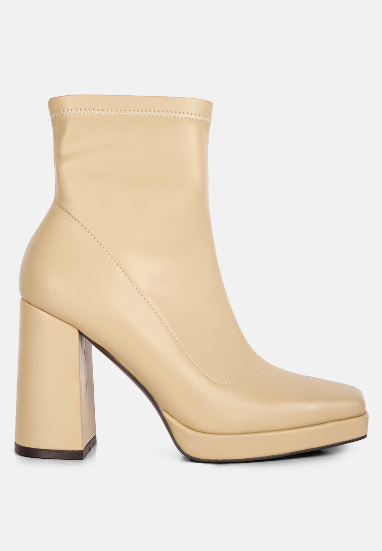 Tintin Square Toe Ankle Heeled Boots