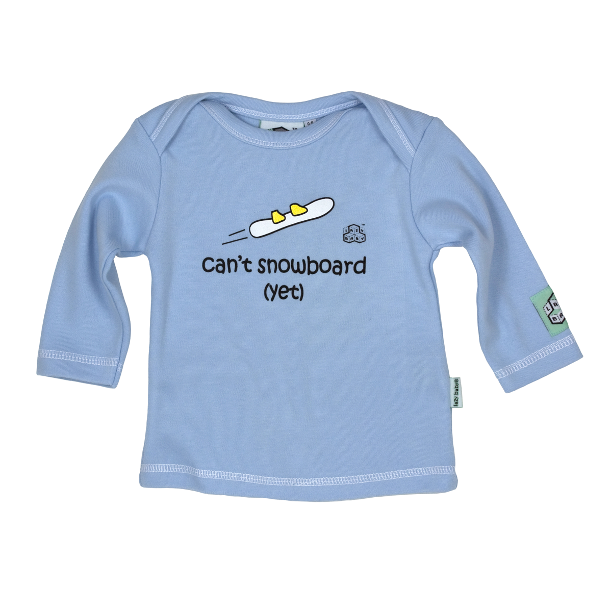 Lazy Baby Gift for Snowboarders - Can't Snowboard Yet Baby T Shirt