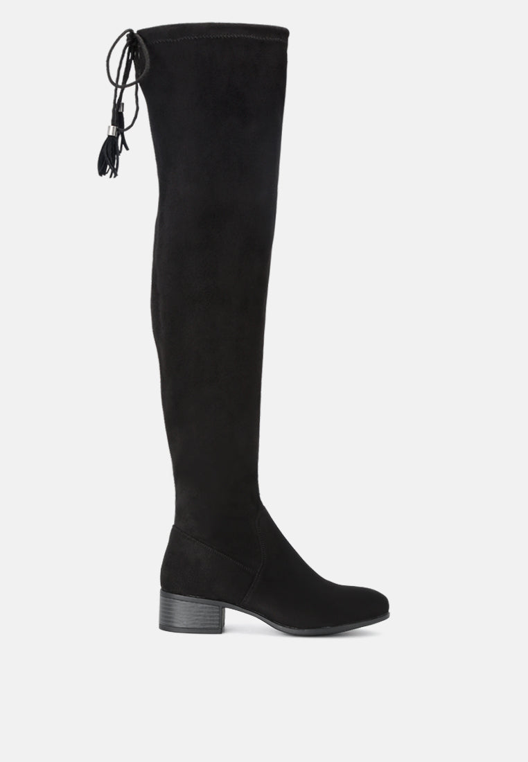 Nople Knee Boots With Drawstring