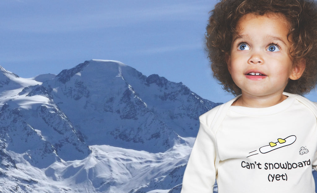 Lazy Baby Gift for Snowboarders - Can't Snowboard Yet Baby T Shirt