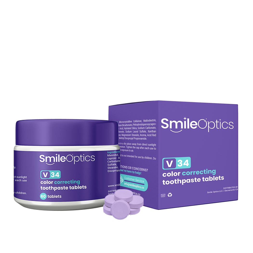 SMILE OPTICS v34 Color Correcting Purple Toothpaste Tablets | 60ct