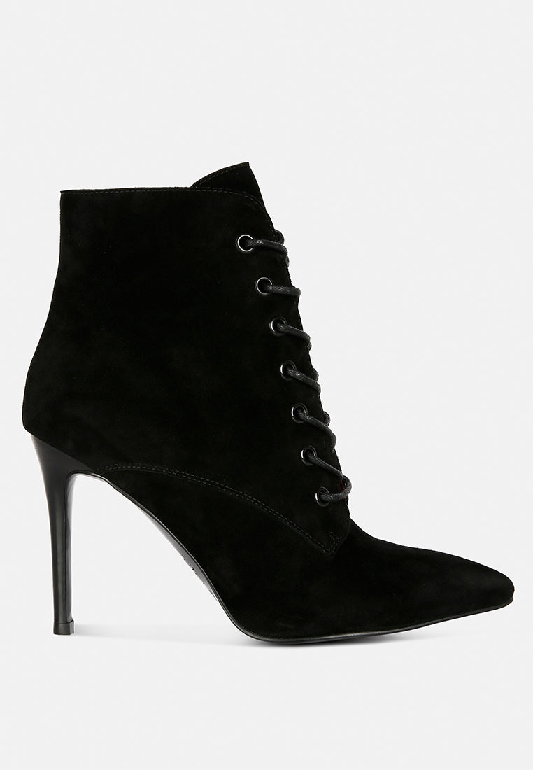 Sulfur Suede Leather Stiletto Ankle Boot