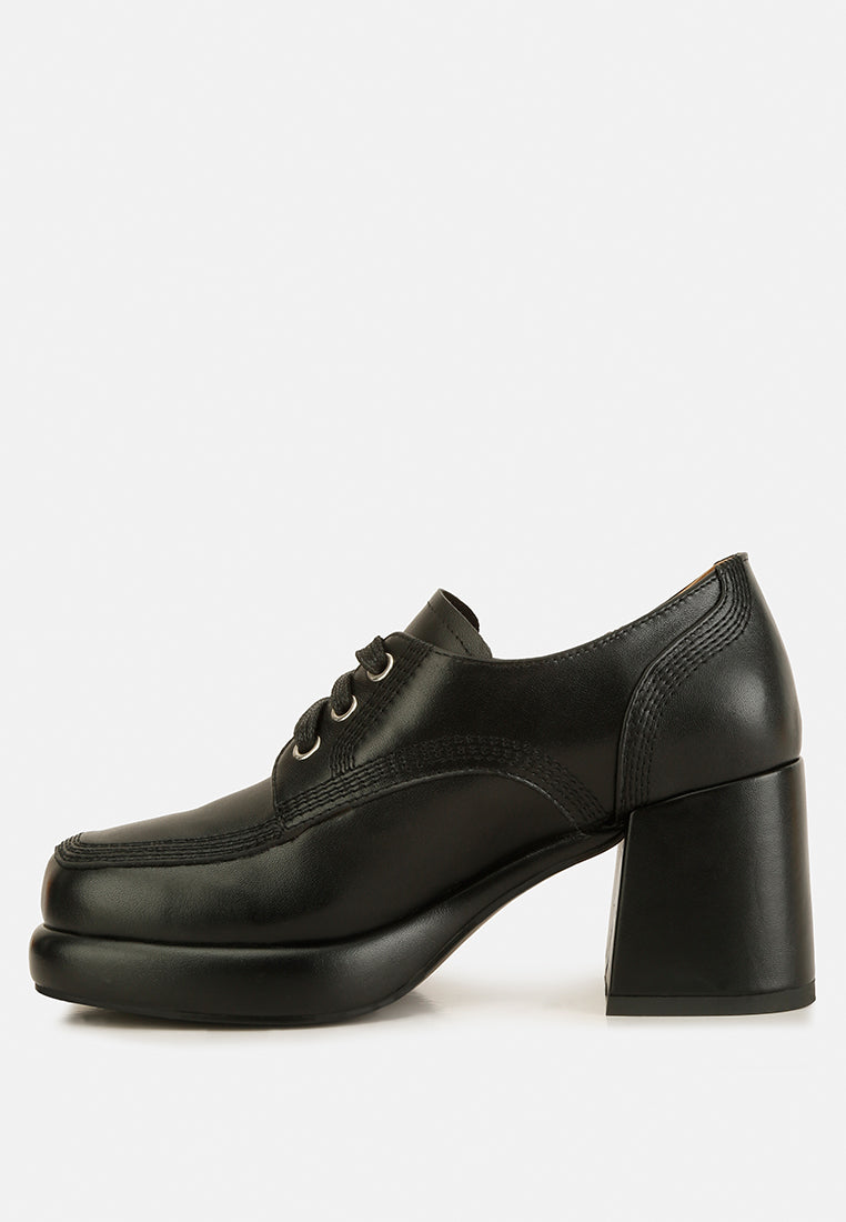Zaila Leather Block Heel Oxfords