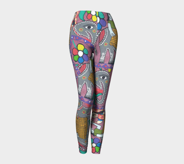 Hand-drawn Collage Artistic Leggings - Epethiya