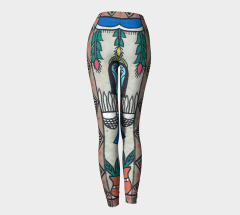 Vertical Abstract Floral Leggings - Epethiya