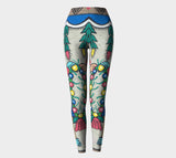 Vertical Abstract Floral Leggings - Epethiya