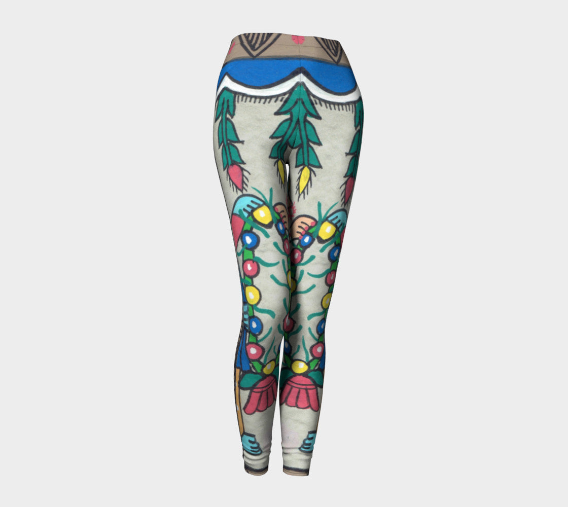 Vertical Abstract Floral Leggings - Epethiya